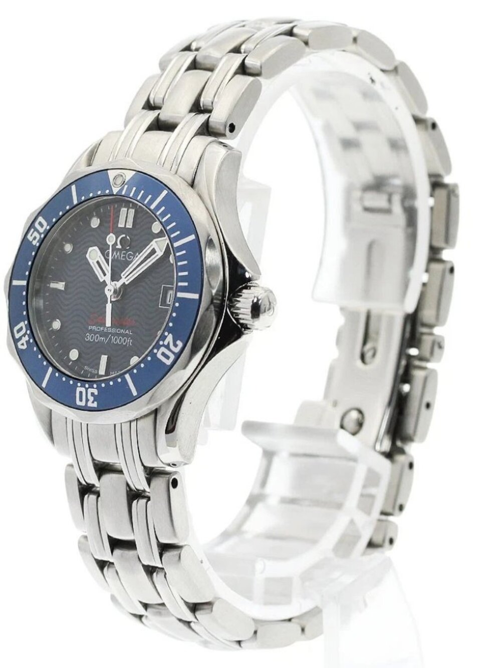 OMEGA Seamaster300 2224.80 Date Navy Dial Quartz Ladies Watch_971225